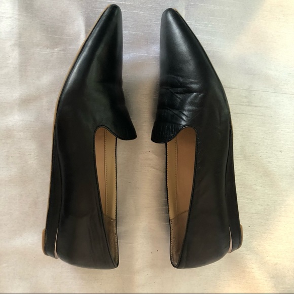 Franco Sarto Ladies 9 1/2 Black Leather Pointed Toe Slip Loafers - Picture 5 of 16